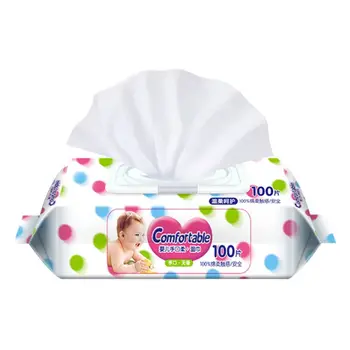 

100 Sheet Wet Wipes Soft Disposable Cleaning Tissues for Infants Children Baby
