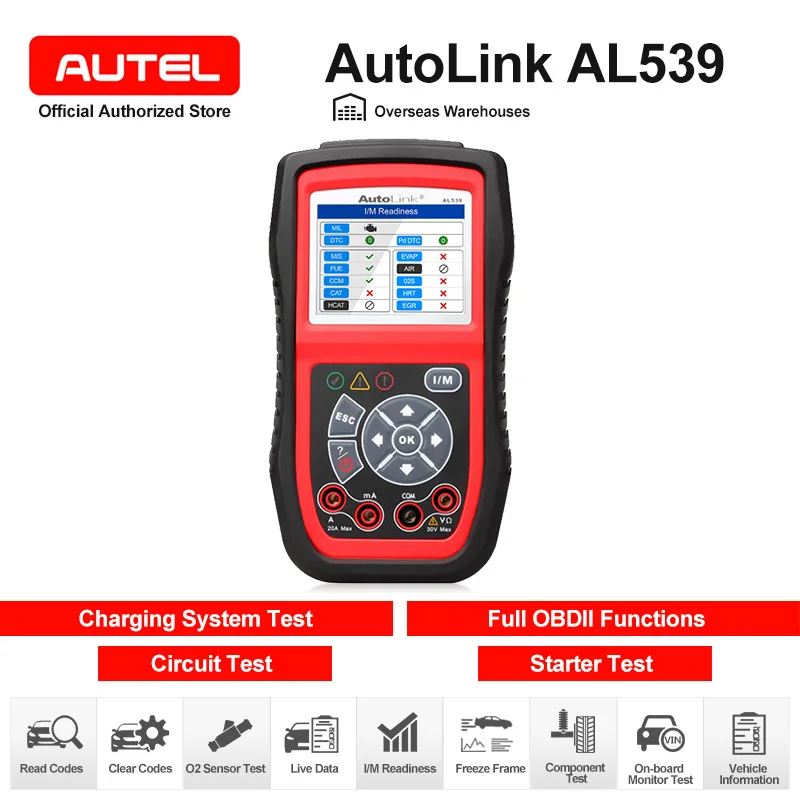 [Autel Дистрибьютор] AutoLink AL539 OBDII инструмент электрического теста следующего