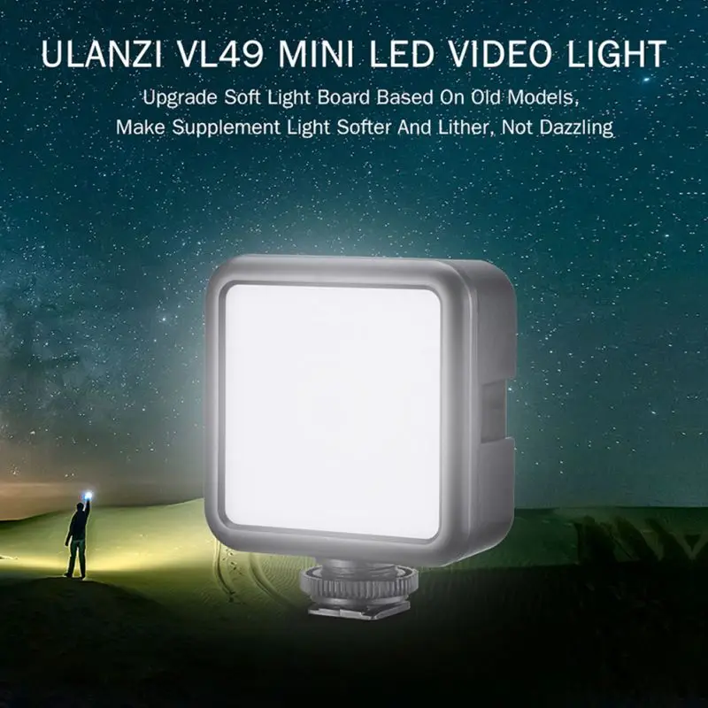 ULANZI VL49 светодиодный фотографический свет со встроенной литиевой батареей камеры фотографии мобильного телефона клетка кролика сапоги на холодную погоду лампа