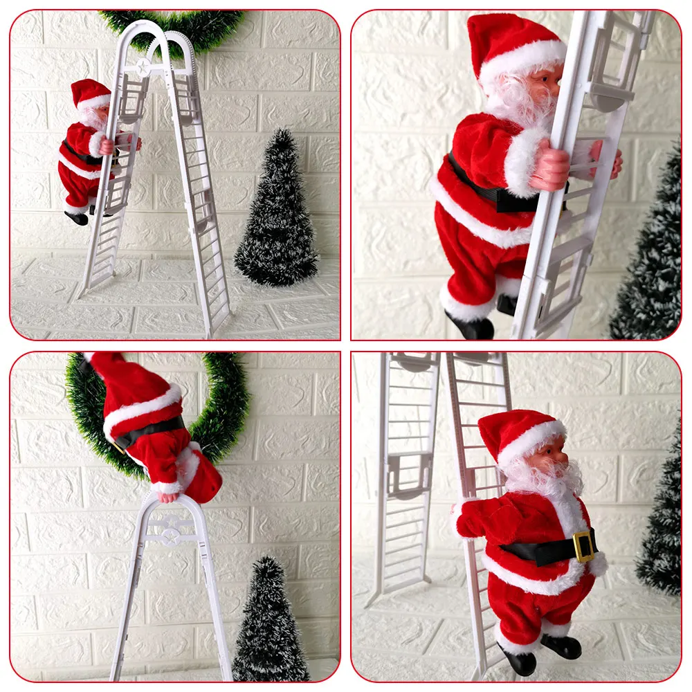 3 типа Рождество Санта Клаус лестница для скалолазания с музыкой дети лучший подарок на год электрическая звучащая игрушка Плюшевая Кукла домашний декор
