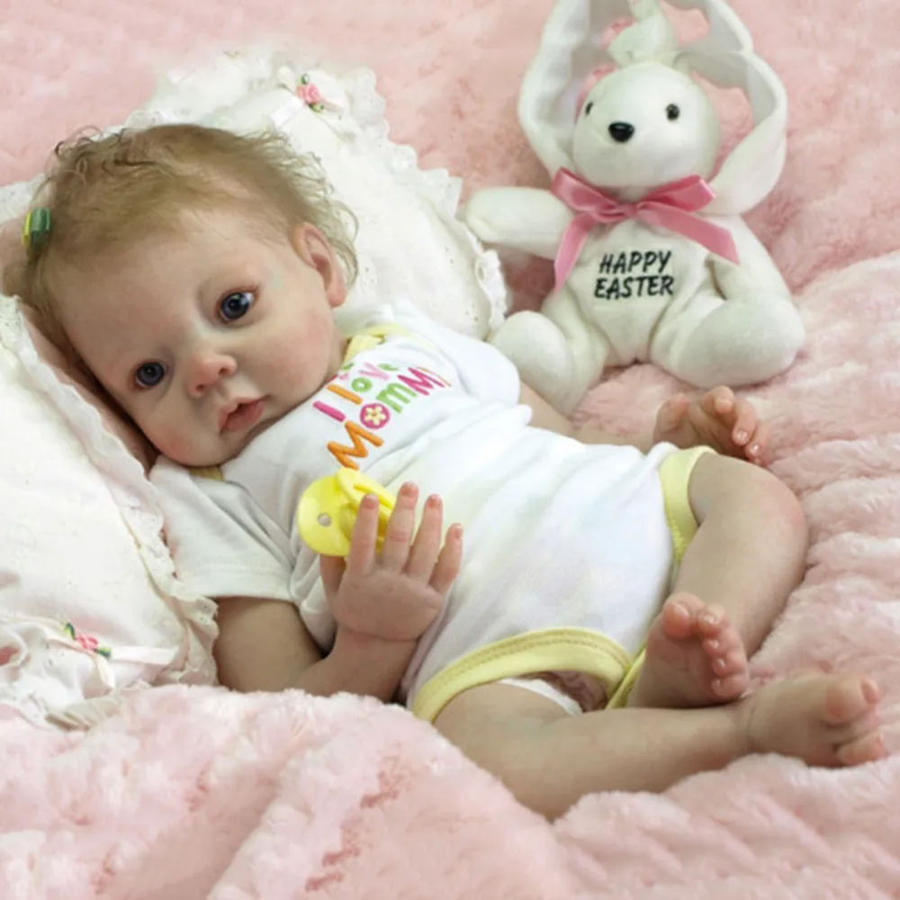 16/" Newborn Baby Toddler Handmade Soft Silicone Realistic Xmas Gifts Short Hair