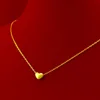 Fashion Korean 14K Gold Necklace for Women Wedding Engagement Jewelry Matte Little Love Heart Pendant Necklace Chain Chocker ► Photo 1/5