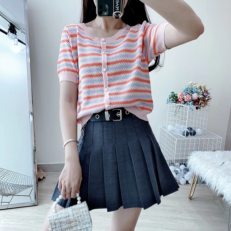 brown skirt High Waist Solid Pleated Skirts Woman Harajuku Belt Chic A-Line Skirt Woman's Retro Simple Black Mini Skirt Women Summer 2021 silk skirt