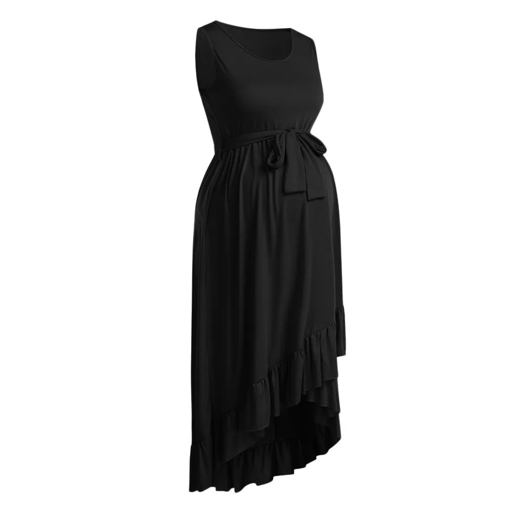 MUQGEW Newest Women Sleeveless Dresses For Pregnancy Maternity Solid Dress Irregular Hem Summer Long Dress vestidos disfraz