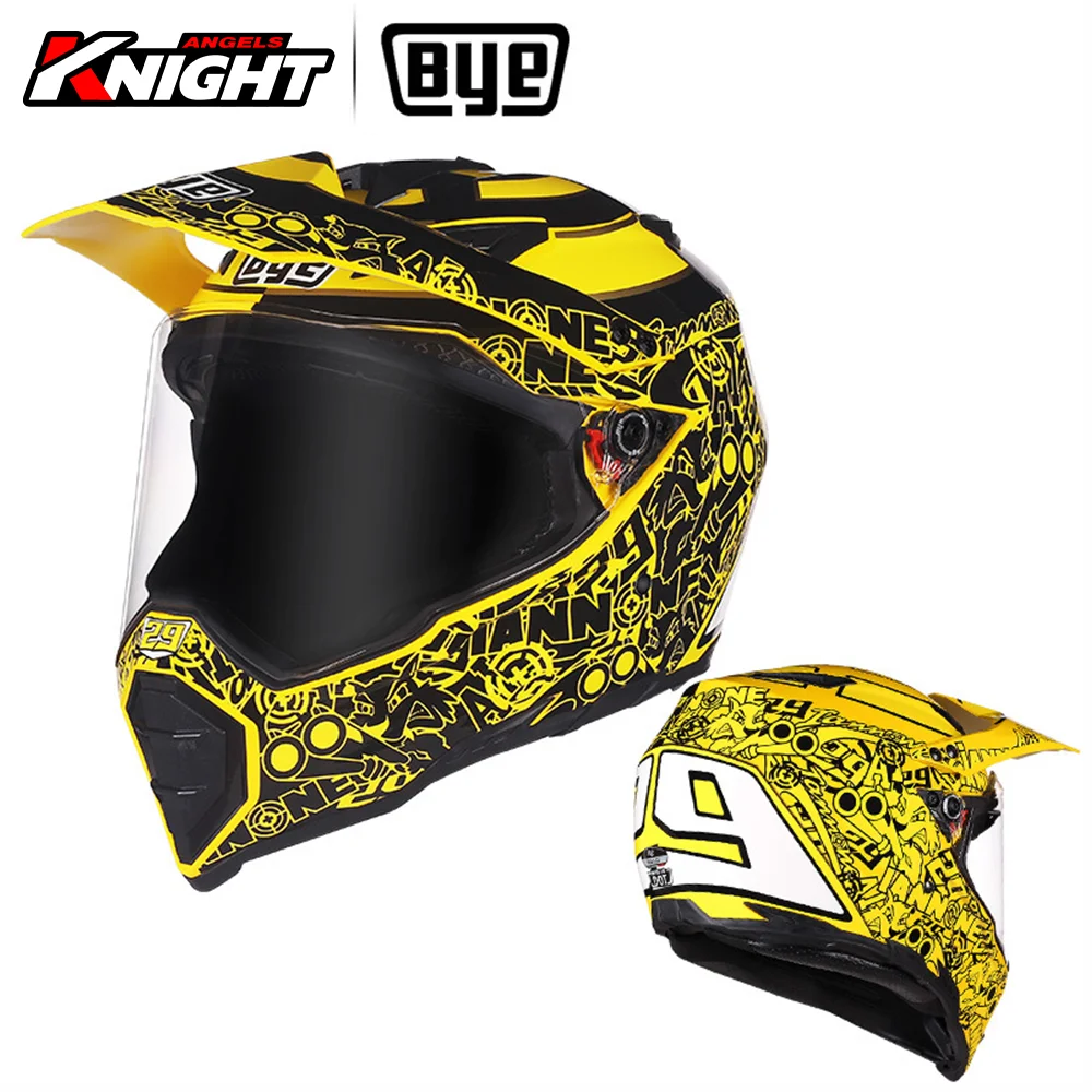 Мотоциклетный шлем BYE Motocross Casco модульный мотоциклетный с двойной точкой подходит
