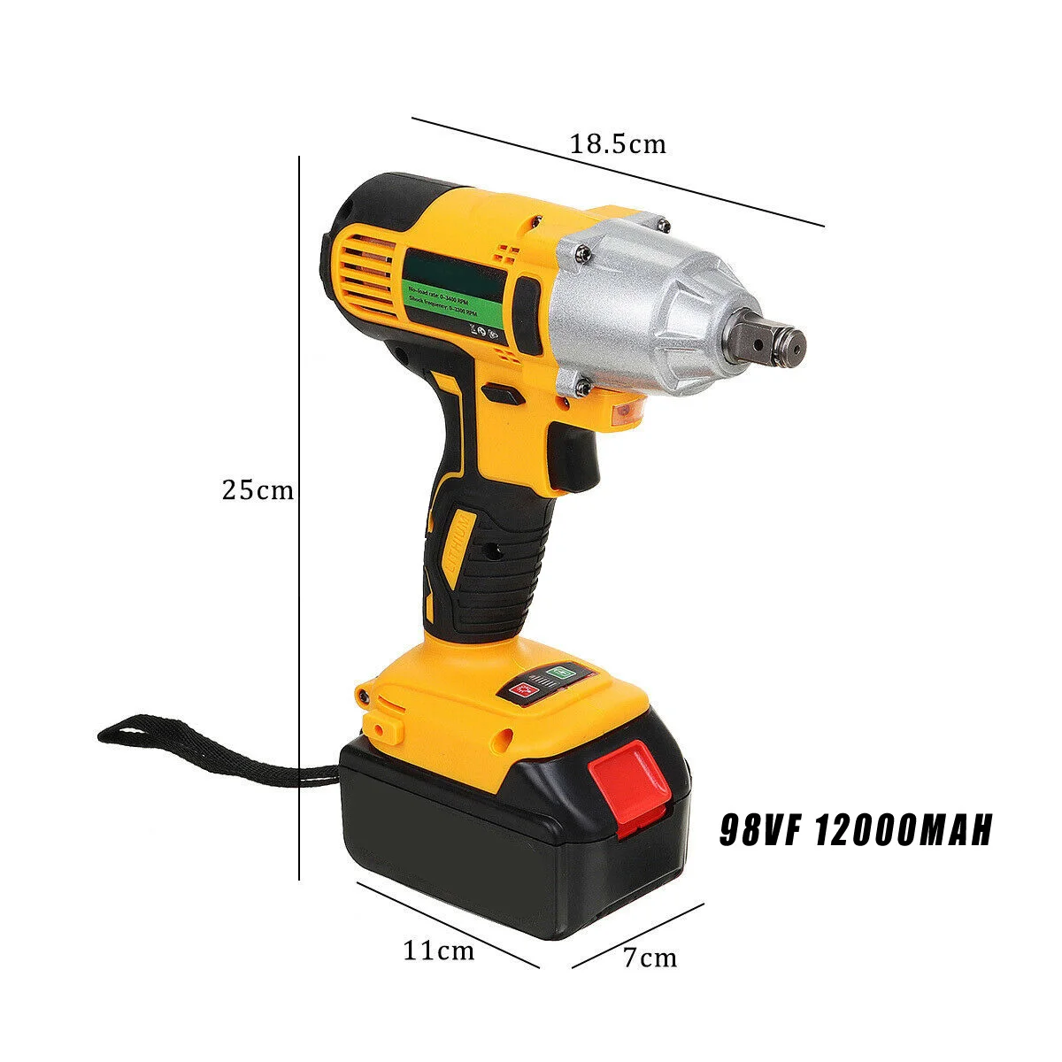 

Repair Impact Wrench Waterproof Battery Power Cable Workshop 98VF Cordless