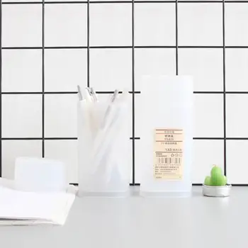 

Desktop Translucent Pencil Box Pen Holder Storage Box with Lid Stationery School