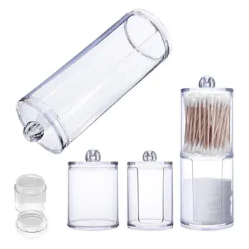 

Acrylic Cotton Swab Makeup Organizer Storage Box Portable Container Make Up Cotton Jewelry Case Cosmetics Organizer Storage Case