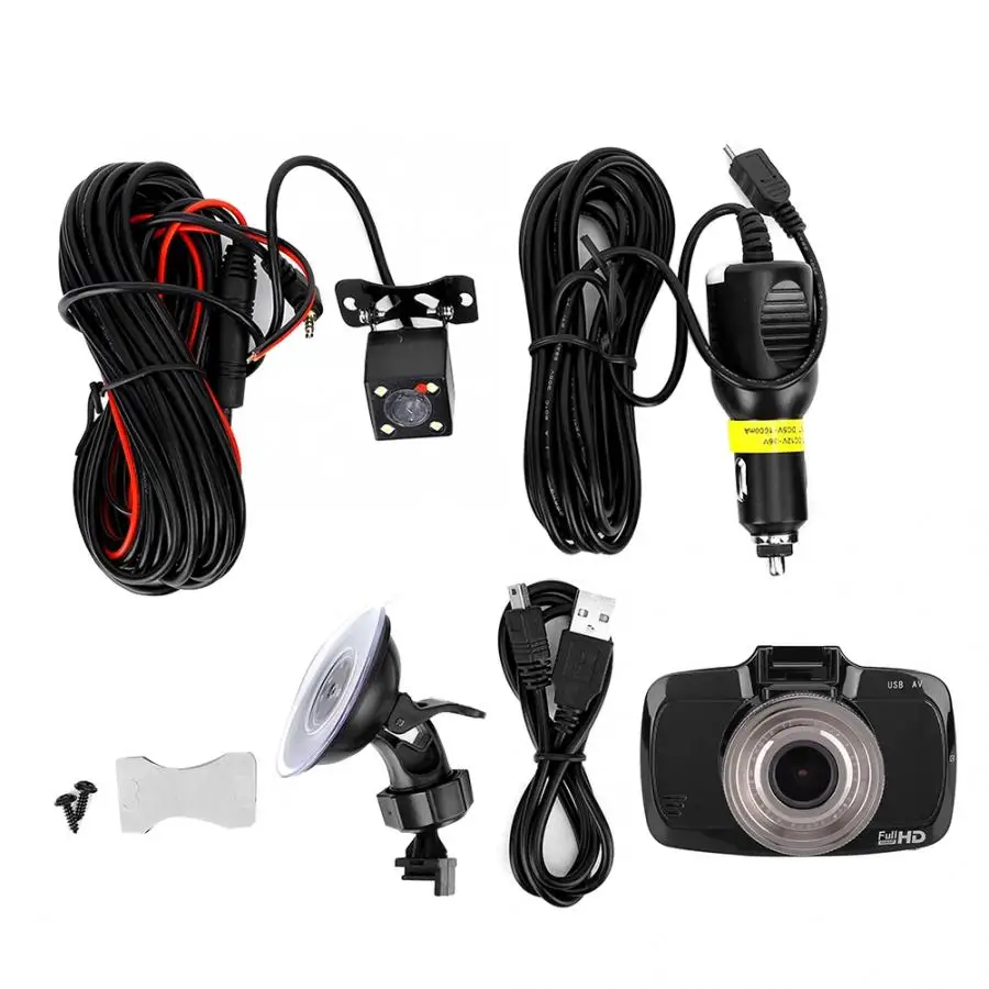 2.7in Автомобильная камера DVR Передняя Задняя линза Wi-Fi 1080P HD g-сенсор видеорегистратор