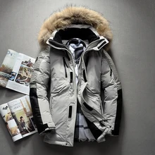 Зимняя мужская куртка с воротником из натурального меха енота, пуховик на утином пуху, мужская одежда, теплая парка, мужская повседневная спортивная куртка Erkek mon MY