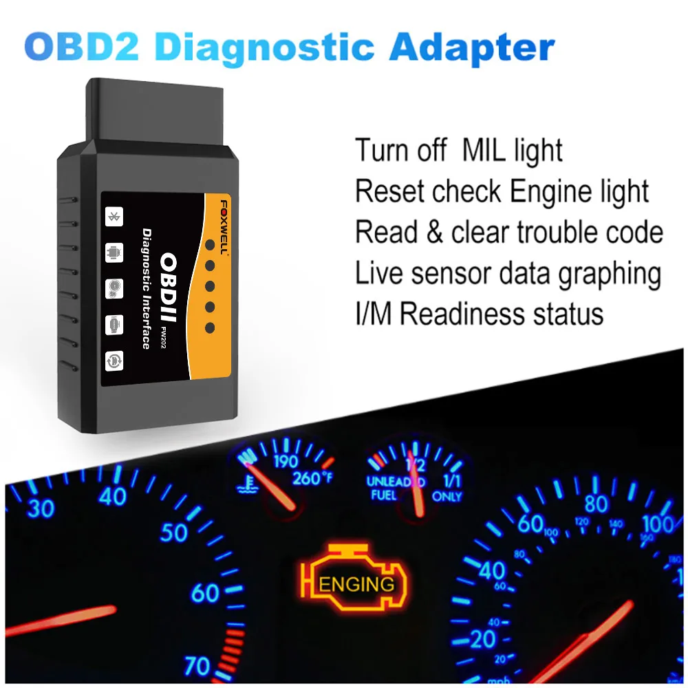 Диагностический сканер Foxwell ELM327 OBD2 профессиональный автомобильный