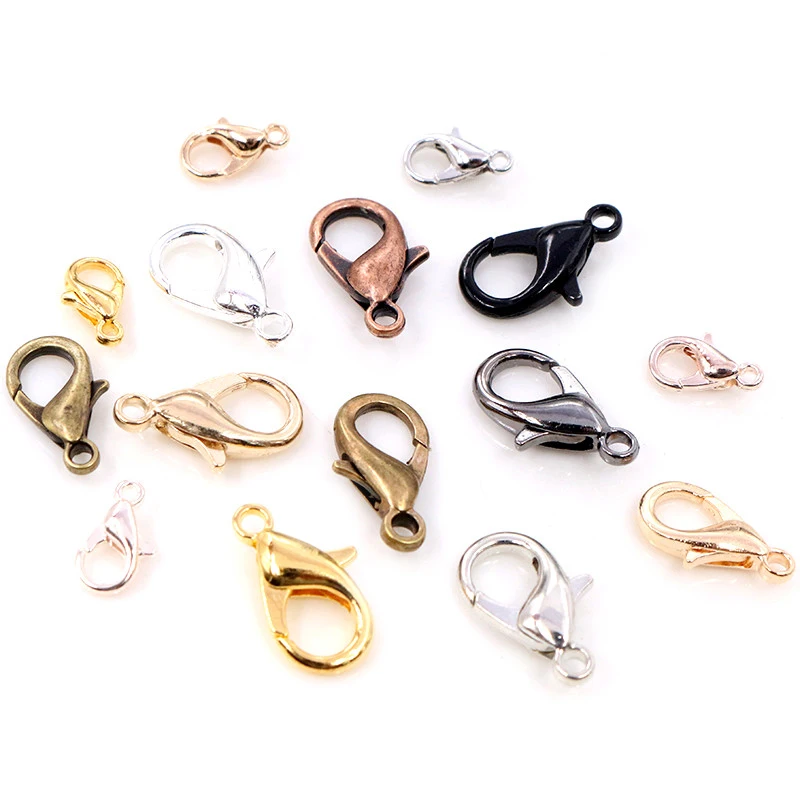 10x5mm/12*6mm 50pcs/lot 9 Colors Plated Fashion Jewelry Findings Alloy Lobster Clasp Hooks for Necklace&ampBracelet Chain DIY | Украшения и