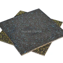 Eco-friendly 50x50 см толщина 1,5 см гимнастические резиновые коврики для дома/коммерческий тренажерный зал гараж повышенной мощности Резина Экстра Толстая ковер для пола плитка