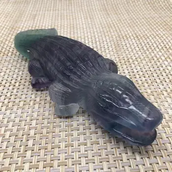 

natural fluorite crocodile polished quartz crystals healing stones reiki hand carved art collection decoration