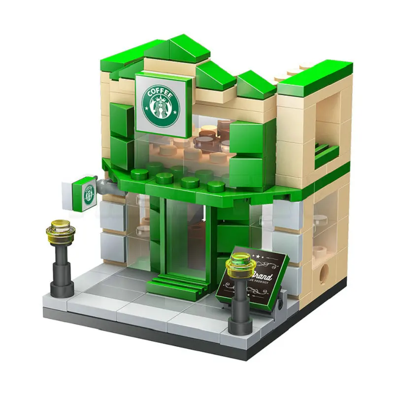 

HOT Sale Home Decoration Building Block Toy Hospital Store Structure Model Street View Compatible LegoINGlys Brick Toys For Kids