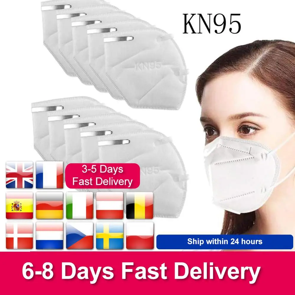 

Fast Delivery KN 95 Disposable Face Mask 95% Filtration Non-woven Fabric Protective Face Masks Dust Particles Pollution Filter