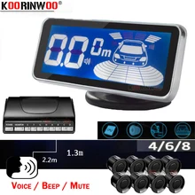 Koorinwoo Parktronic LED cyfrowy czujnik parkowania 4/6/8 rewers Backup czujnik parkowania samochodu System detektora radaru monitorującego przód tył