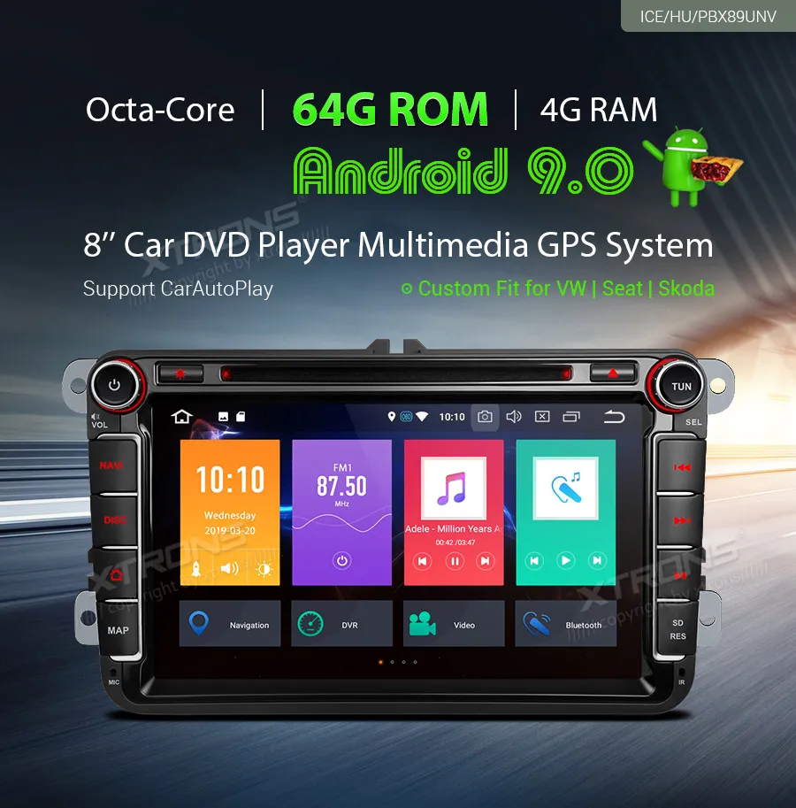 Автомобильный DVD мультимедийный плеер 8 дюймов Android 9 0 GPS-навигация радио для Skoda