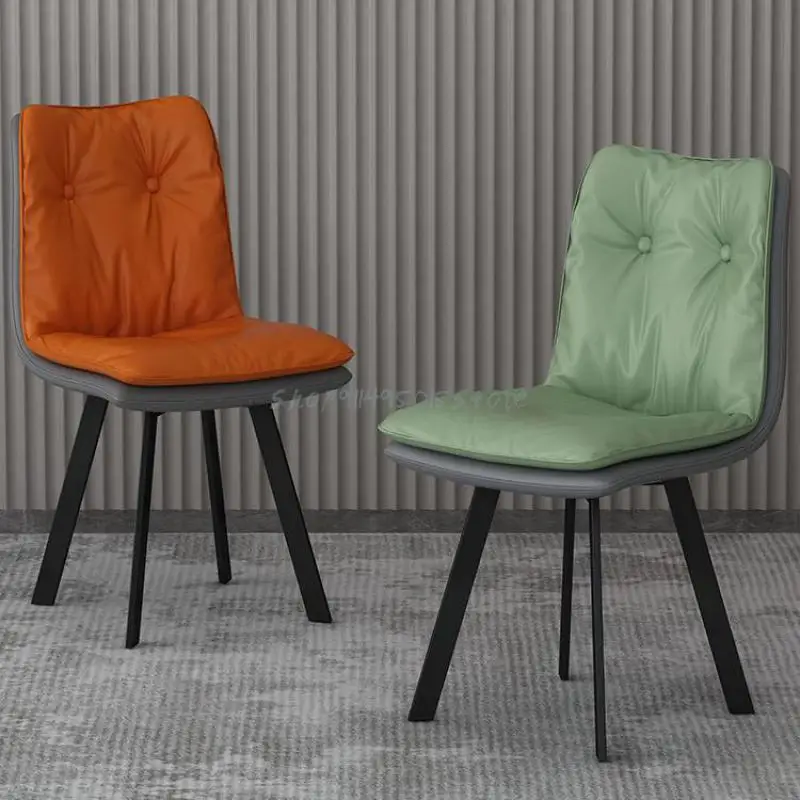 Nordic Dining Chair Home Backrest Simple Light Luxury Iron Stool Net Red Desk Restaurant Bedroom Hotel | Мебель