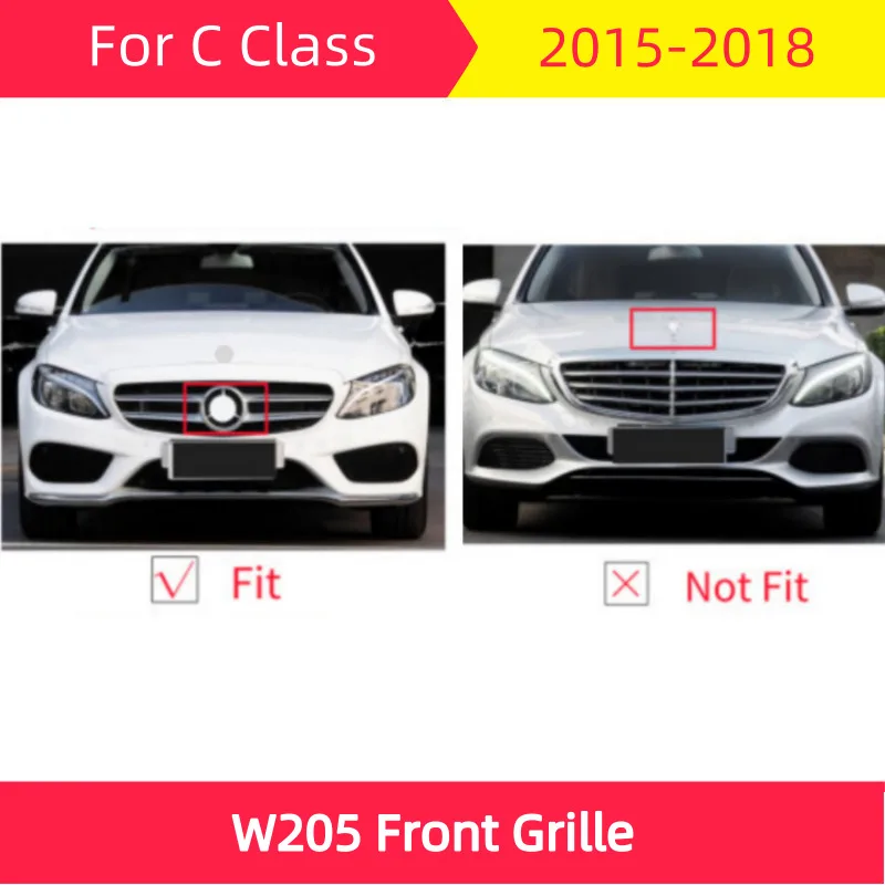 Алмазная Передняя решетка для mercedes W205 подходит для- C Класс C180 C200 C300 спортивный передний гриль ABS не подходит C63 C63s