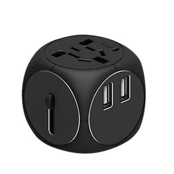 

Travel Adapter Universal with 2 USB Ports Power Adapter Plug Converter Worldwide All-In-One for US/EU/UK/AU