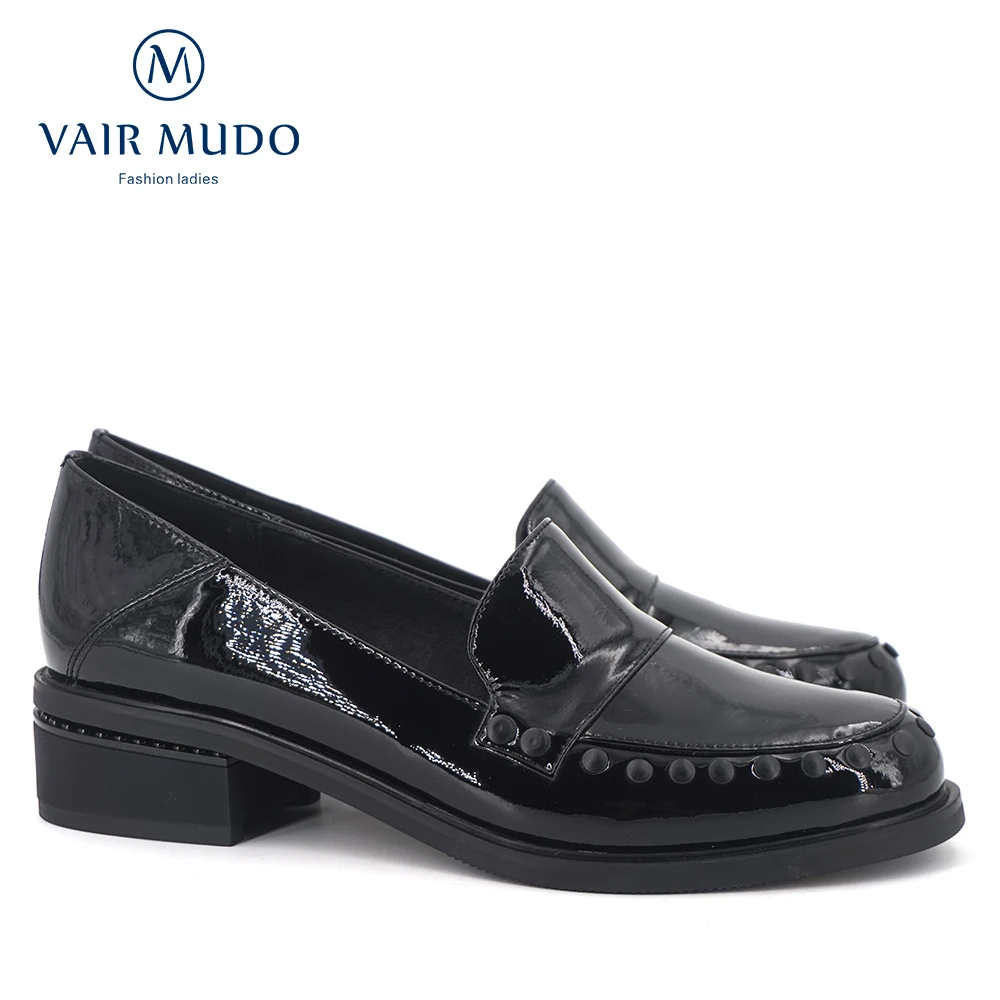 

VAIR MUDO New Fashion Genuine Leather Women Shoes Elegant Round Toe Comfortable Pigskin Inside Lady Leisure Shoes D3