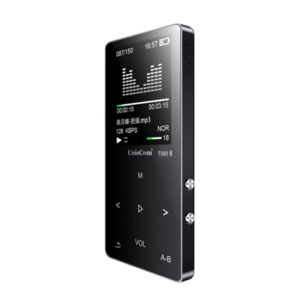 1," MP3 16 Гб MP4 плеер USB2.0 OTG FM радио сенсорная кнопка без потерь радио рекордер с микрофоном Поддержка TF карты - Цвет: Черный