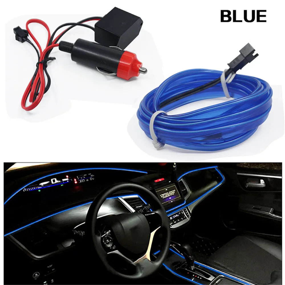 Universal 5M Car Styling Flexible Neon Light Strip for Toyota Corolla RAV4 Yaris Honda Civic CRV Nissan Tiida Accessories | Автомобили и