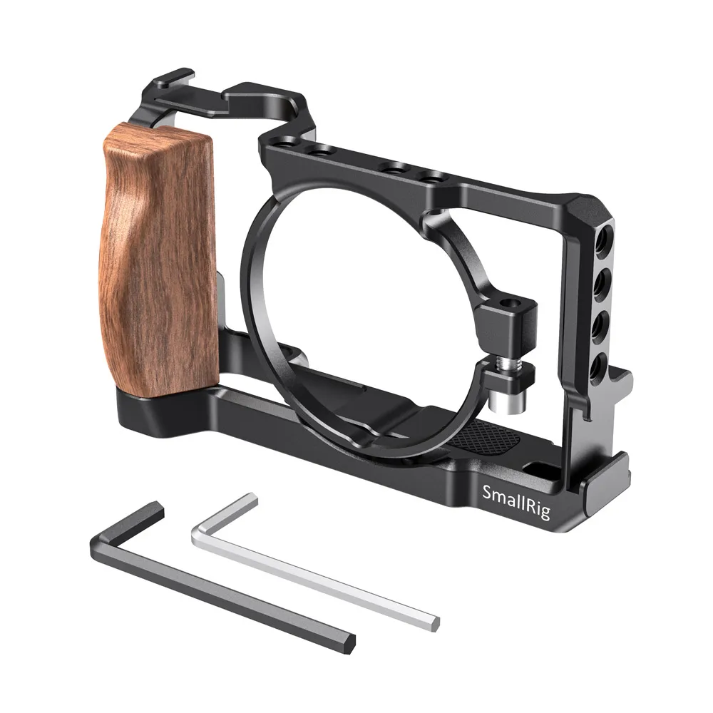 Фото Клетка SmallRig для камеры Sony RX100 VII и RX100 VI с деревянной боковой ручкой, крепление холодного башмака, микрофон Fr, DIY варианты 2434 №3