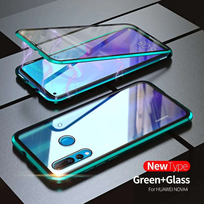 Для huawei P30 P20 mate 20 X Pro Lite Honor 9X10 20 i Note10 Play чехол 360 двусторонний чехол из закаленного стекла с магнитной адсорбцией
