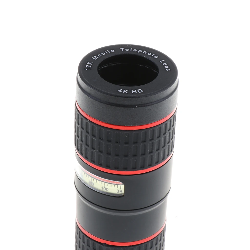 Phone Camera Lens 12X Zoom Telephoto Universal Clip On Lens Kit for Android and Other Phones + Aluminum Camera Tripod