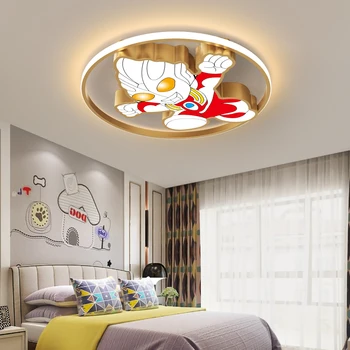 Ultraman-Lámpara led inteligente para decoración de dormitorio y salón, lámpara de techo nórdica para niños, iluminación interior