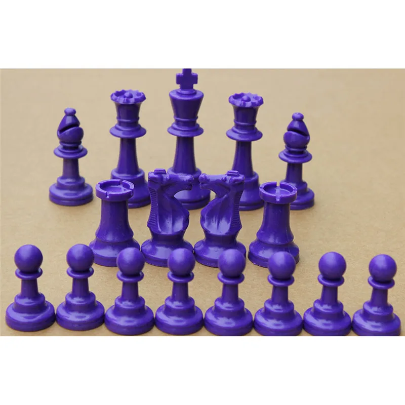 Chess Pieces 17Pcs Colorful Plastic Chess Half Set King Height 97 mm Game Standard Medieval for Travel Games board game,table games,chess pieces and board,chess pieces