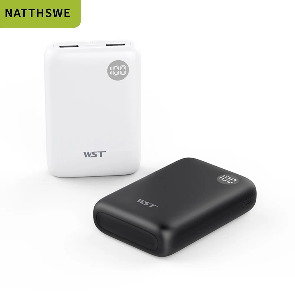 Портативное зарядное устройство NATTHSWE, 30000 мА/ч, два USB, внешний аккумулятор для мобильного телефона, быстрая зарядка для iphone, xiaomi, портативное зарядное устройство