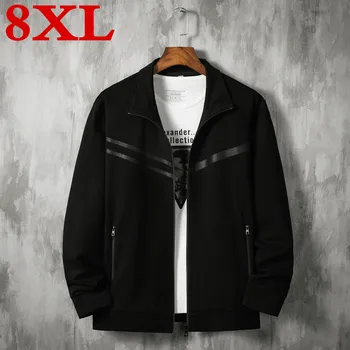

Plus Size 8XL 7XL 6XL New Spring Autumn Jacket Men Casual Solid Windbreaker Zipper Coat Outwear Male