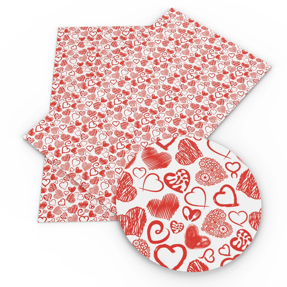

New 20*34cm Heart Dot Flower Faux Synthetic Leather For Bow-knot bags Wallet Phone Cover Scrapbook DIY,1Yc8015