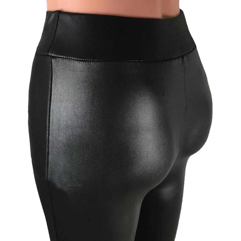Осенние женские брюки из искусственной кожи, модные обтягивающие брюки с высокой талией, сексуальные женские кожаные брюки размера плюс# YL10