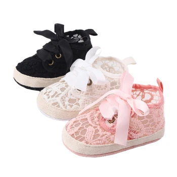 

Cute Baby Girls Shoes Lace Floral First Walkers Toddler Infant Pram Girls Princess Moccasins Bowknot Solid Soft Prewalker Shoes