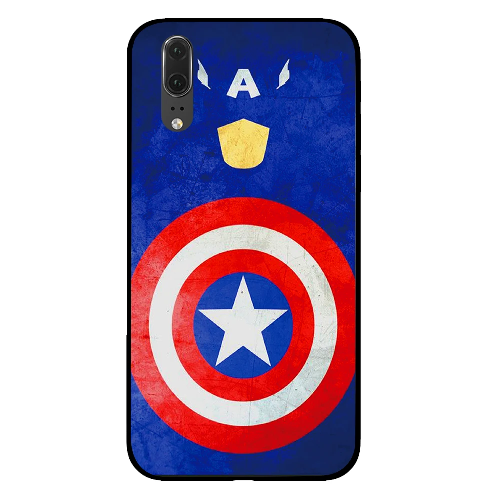 Капитан Америка, Железный человек для marvel черный чехол для телефона huawei P30 P20 mate 10 20 Pro Lite Nova 3 4 3i чехол - Цвет: 7