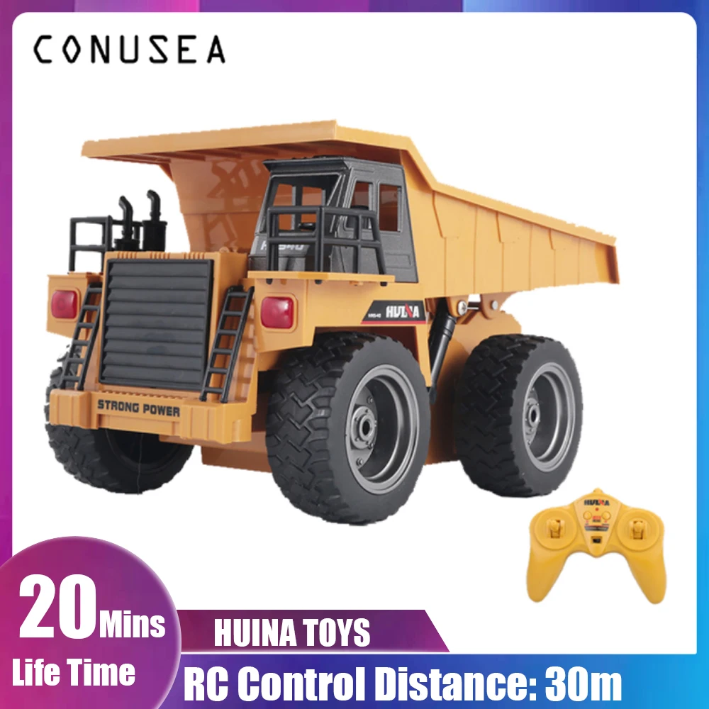

HUINA 1/18 RC Truck Dumper 2.4G Radio Car remote control Caterpillar Model Engineering Cars Excavator Boy toys radio station