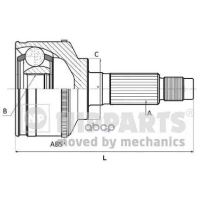 Шрус Hyundai Elantra Xd 02-09 Наружн. Nipparts N2820525 Nipparts арт. N2820525