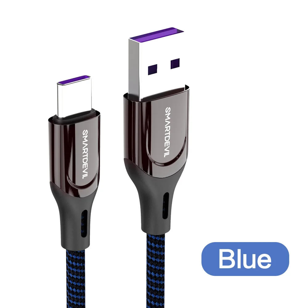 SmartDevil Быстрая зарядка USB C type C кабель 5A для крутой облачной версии usb зарядный кабель для huawei P20 для samsung Кабель-адаптер - Цвет: Blue Cable 5A