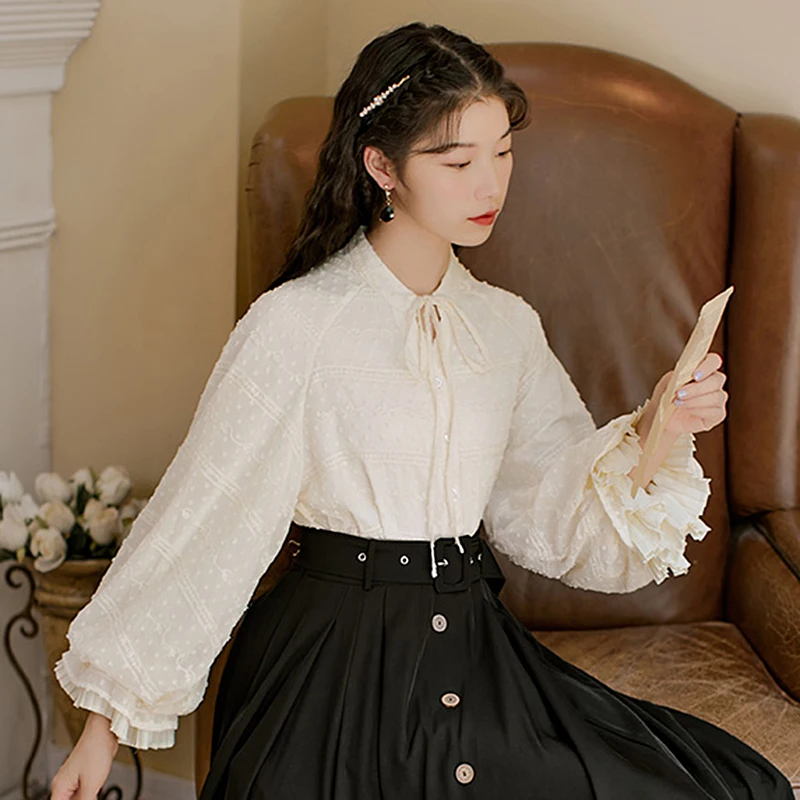 Streetwear Long Skirt Women High Waist Single breast Pleated