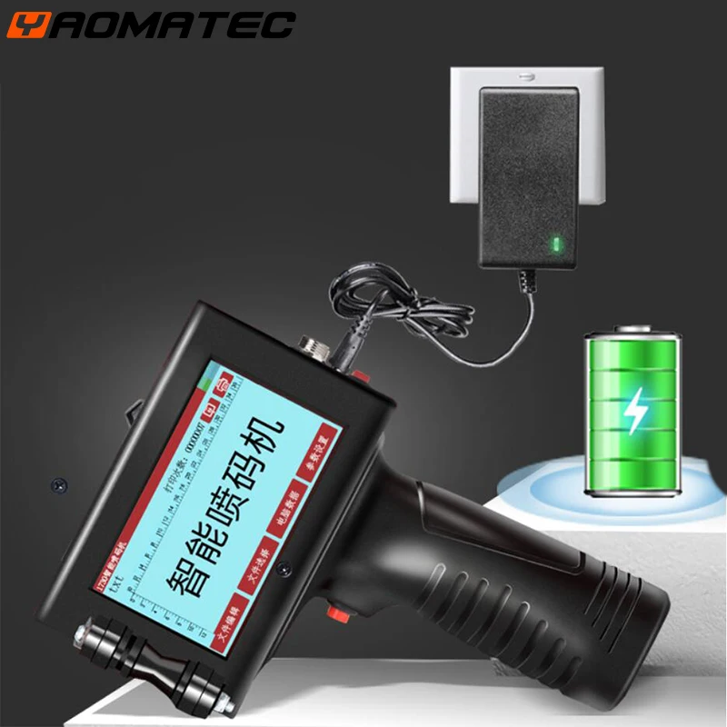 12.7mm English online QR Bar batch code date number logo expiry label portable hand jet handheld thermal inkjet printer | Компьютеры и