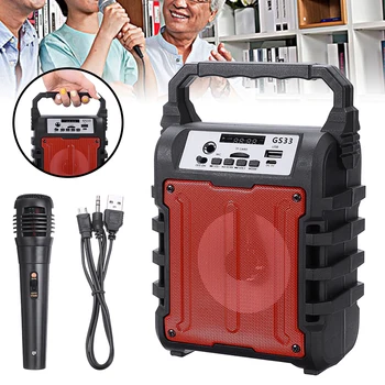 

New Arrival 1pc Wireless Mini Portable FM Speaker Subwoofer Party Heavy Bass with Microphone for Portable Audio Video Parts