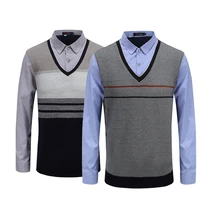 Свитер для мужчин, зимние теплые пуловеры с v-образным вырезом и длинным рукавом, 2 цвета на выбор, праздничная одежда, свитера