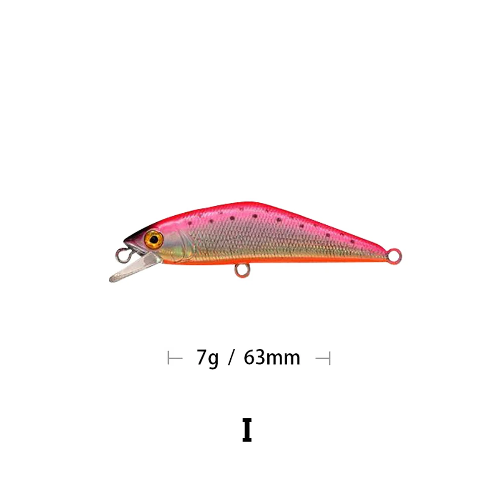 Мизеса 6,3 см 5,3g 10-Цвета опускается на дно бионические приманки для рыбной ловли гольян приманки 3D глаза Искусственные приманки Пластик жесткая наживка Рыбная приманка вобблер - Цвет: I
