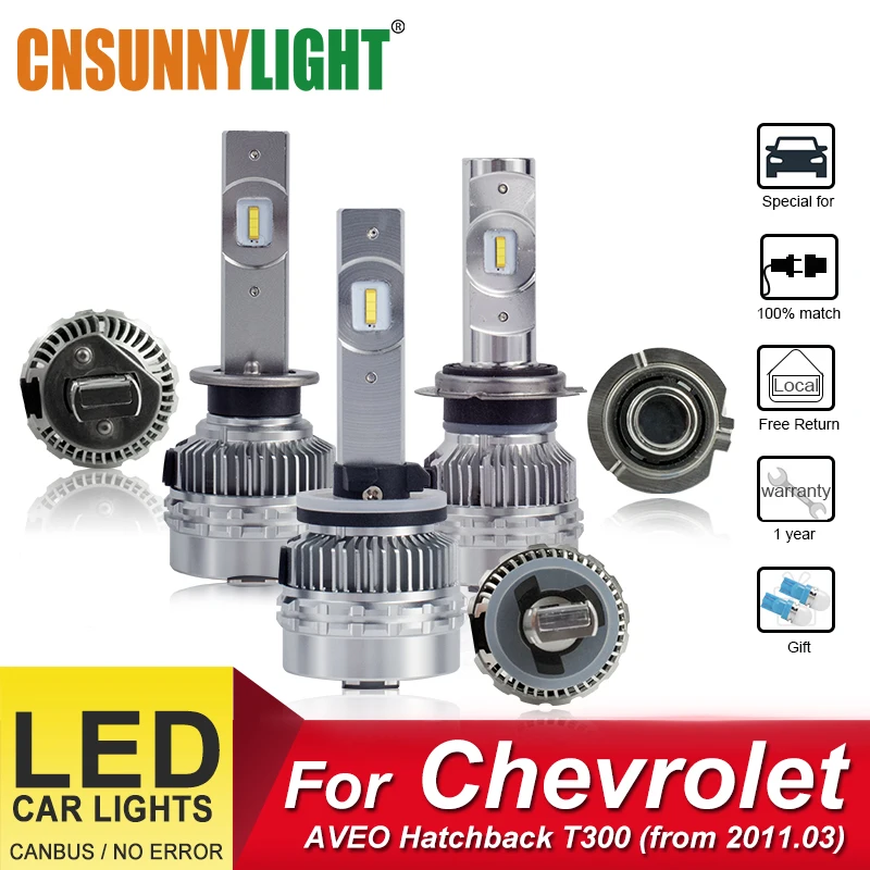 

CNSUNNYLIGHT H7 LED Car Headlight Bulbs Replace For Chevrolet AVEO Hatchback T300 (from 2011.03) Headlamp Fogs Light Accessories