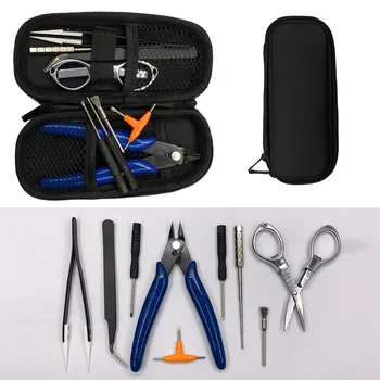 

HLZS-NEW Mini Vape DIY Tool Bag Tweezers Pliers Kit Coil Jig Winding For Packing Electronic Cigarette Accessories for Ego electr