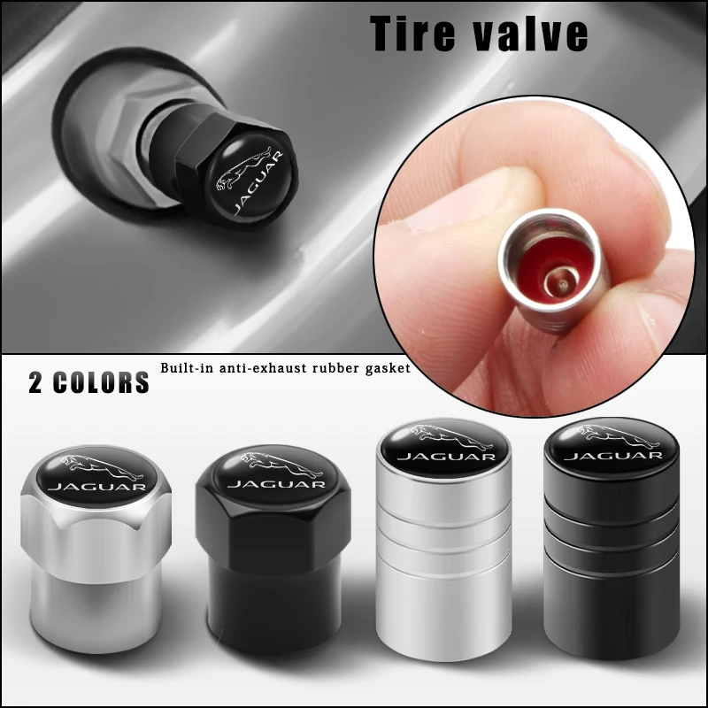 Car Styling 4Pcs 3D Metal Tire Valve Caps Tyre Air Stems Cover For Jaguar XEL F-TYPE XFL F-PACE E-PACE I-PACE XF Accessories | Автомобили